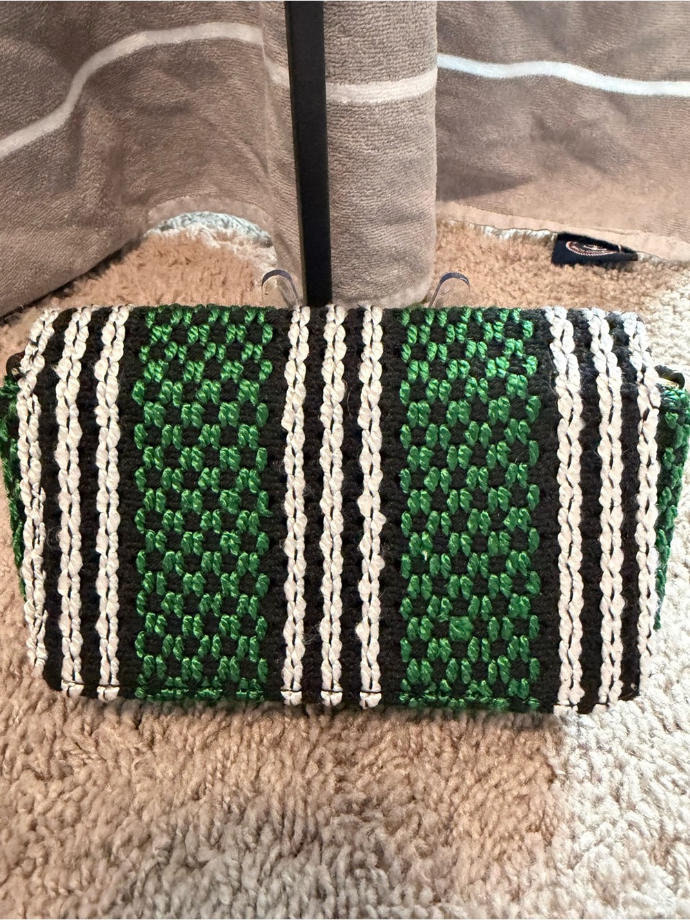 Furla Green, Black & White Woven Mini Bag - Picture 2 of 8